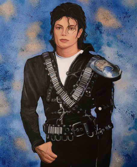 Michael Jackson in Lederjacke, ca. 1987